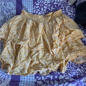 Yellow ruffle skirt